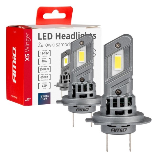 Kit lámparas LED H7 6000K máx. 40W X5-series WINGER  AMIO-03946