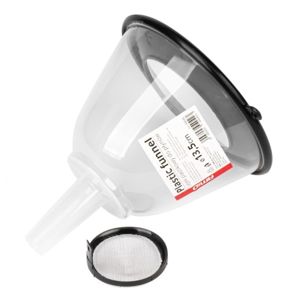Embudo de plástico con tapa y filtro 13,5cm AMIO-04042