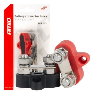 Distribuidores de corriente doble positivo y negativo max 48V M8 AMIO-03806