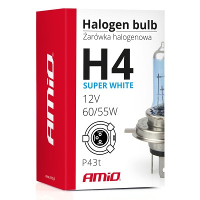 Bombilla halógena H4 12V 60/55W UV filter (E4) Super White