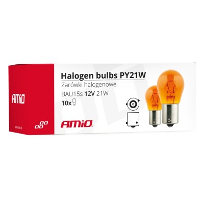 Bombillas halógenas PY21W BAU15s 12V 21W AMBER 10 unid.