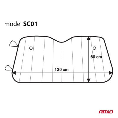 Parasol para luna delantera - 130x60 cm