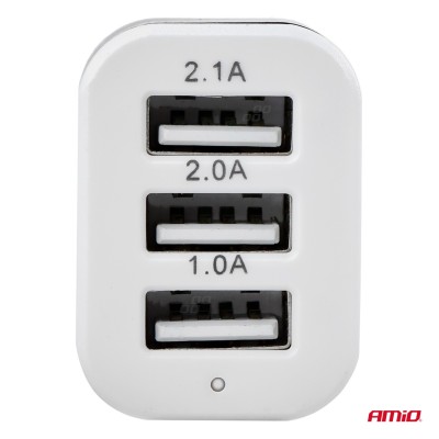 Cargador de Móvil USB para Coche 3xUSB PCH-03