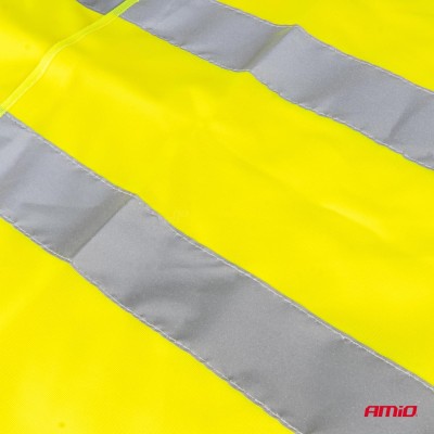 Chaleco reflectante amarilla con certificado AMIO-01734