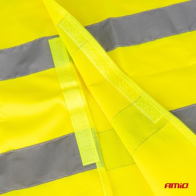 Chaleco reflectante amarilla con certificado AMIO-01734