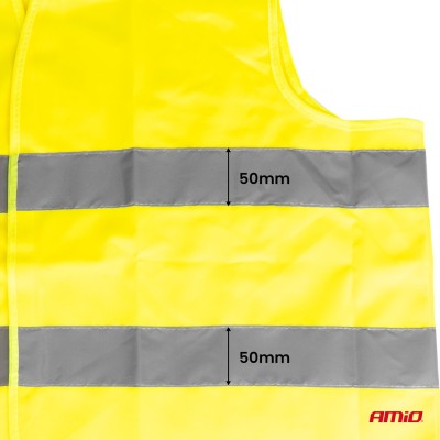Chaleco reflectante amarilla con certificado AMIO-01734
