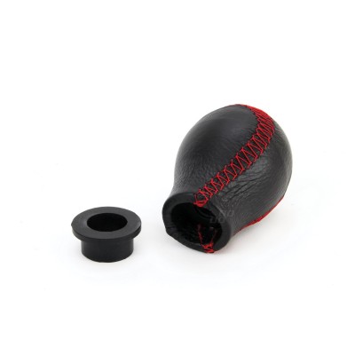 Pomo cambio de marchas de cuero estandard hilos rojos