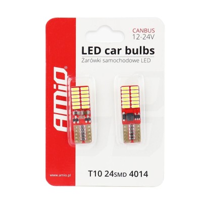LED CANBUS 24SMD 4014 T10e (W5W) White 12V/24V