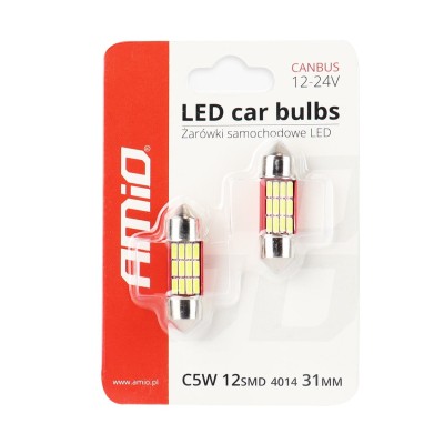 LED CANBUS 4014 12SMD Festoon C5W C10W C3W 31mm White 12V/24V