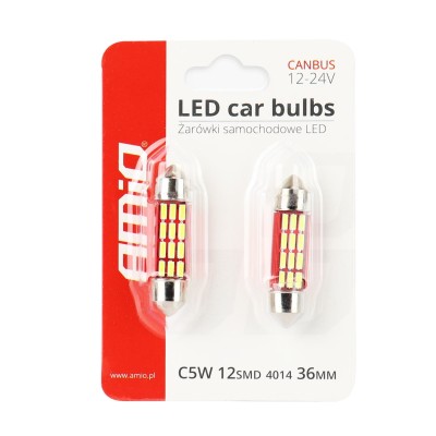 LED CANBUS 4014 12SMD Festoon C5W C10W C3W 36mm White 12V/24V