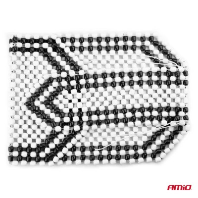 Respaldo con bolas de madera para asiento de coche- beige con acabados negro