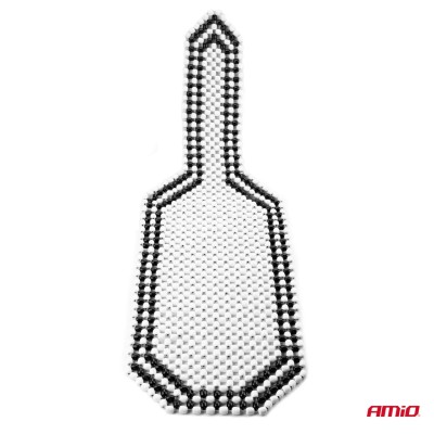 Respaldo con bolas de madera para asiento de coche- beige con acabados negro