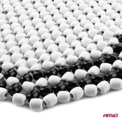 Respaldo con bolas de madera para asiento de coche- beige con acabados negro