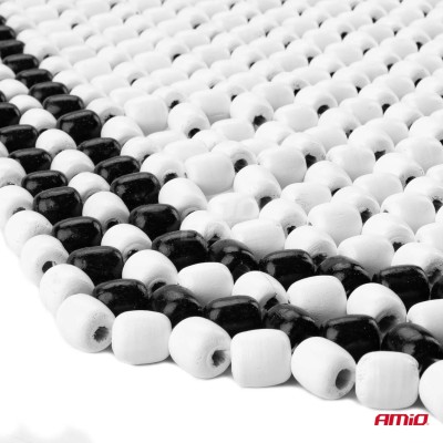 Respaldo con bolas de madera para asiento de coche- beige con acabados negro