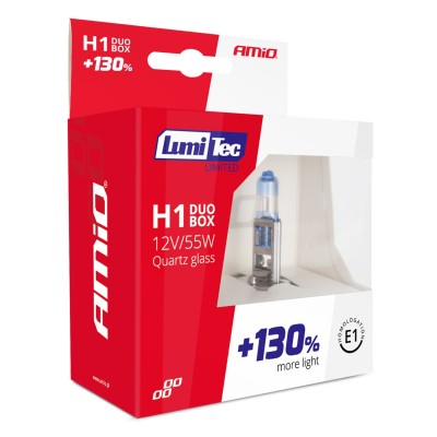 Lámparas halógenas LumiTec LIMITED +130% H1 12V 55W DUO BOX