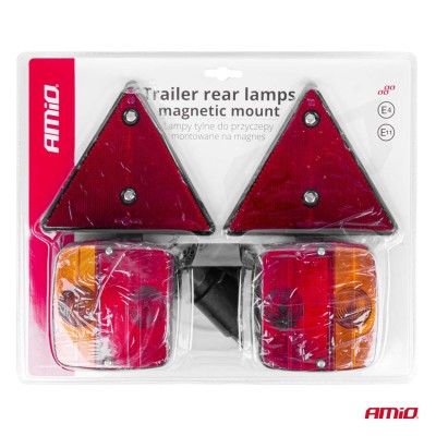 Kit magnético de pilotos traseros con triángulo catadriópico para remolques TLS01