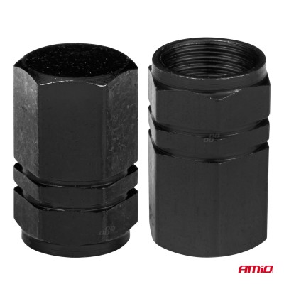 Tapones de aluminio para válvula color negro 4 unidades.