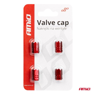Tapones de aluminio para válvula color rojo 4 unidas