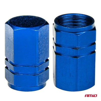Tapones de aluminio para válvula color azul 4 unidades