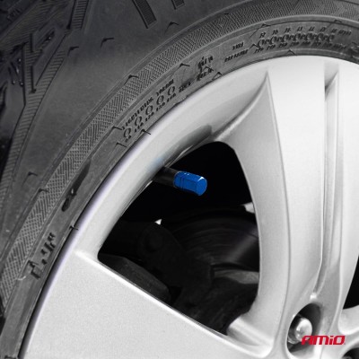 Tapones de aluminio para válvula color azul 4 unidades