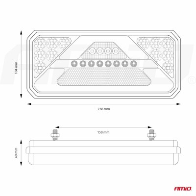 Piloto multifuncional LED DINAMICO trasero IZQUIERDO/DERECHO RCL-02-L