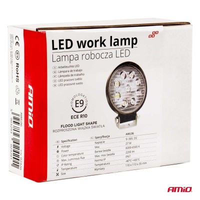 Lámpara de Trabajo AWL06 9 LED FLOOD 9-36V