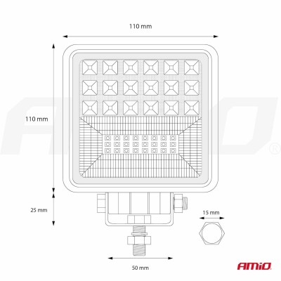 Lámpara de Trabajo AWL12 42 LED COMBO (2 funciones) 9-36V