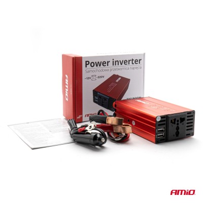 Inversor AMiO 12V a 220V 300W/600W 2xUSB PI03