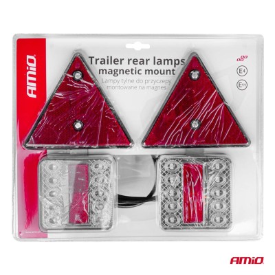 Kit magnético de piloto trasero LED con triángulo catadriópico para remolques TLS02