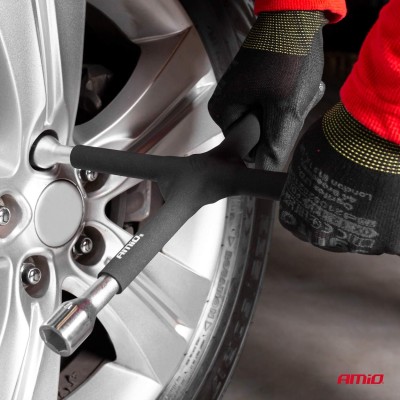 Llave para ruedas tipo cruz y engomado 17-19-21mm 1/2"