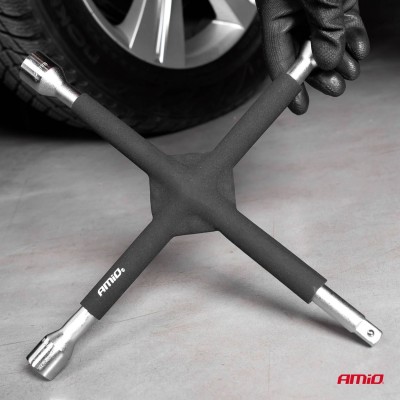 Llave para ruedas tipo cruz y engomado 17-19-21mm 1/2"