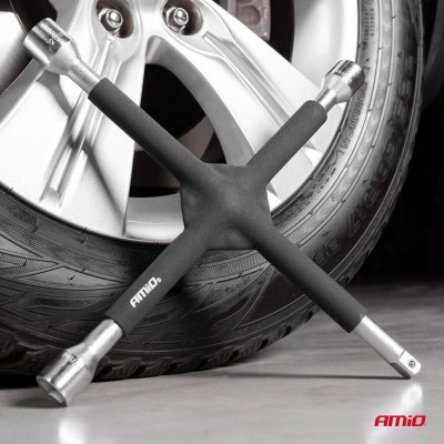 Llave para ruedas tipo cruz y engomado 17-19-21mm 1/2"