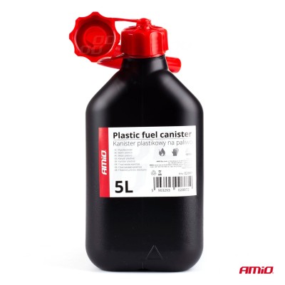 Bidón de plástico para combustible 5 Litros AMiO negro