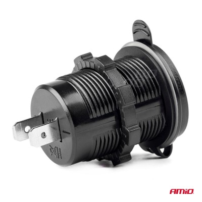 Base Cargador impermeable USB+USB-C 12/24 Voltios MOD-08