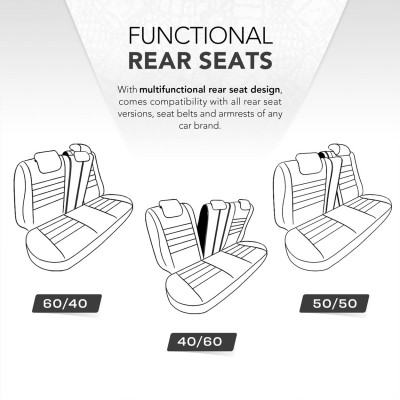 Juego de fundas para asientos de coche OTOM RUBY design 1201