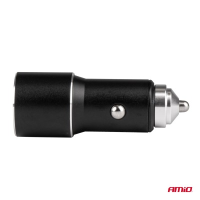 Cargador mechero  para coche en aluminio PCH PRO-08 USB-C+USB 38W 12/24V