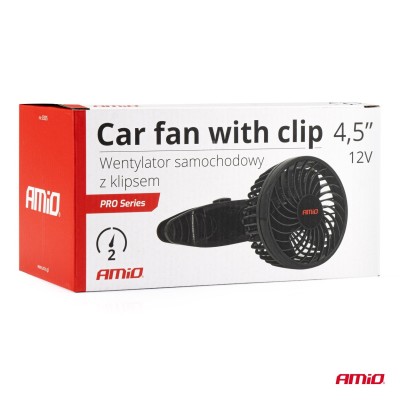 Ventilador de coche con clip 4,5" de 12 voltios