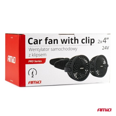Ventilador de coche con clip 2x4" de 24 voltios