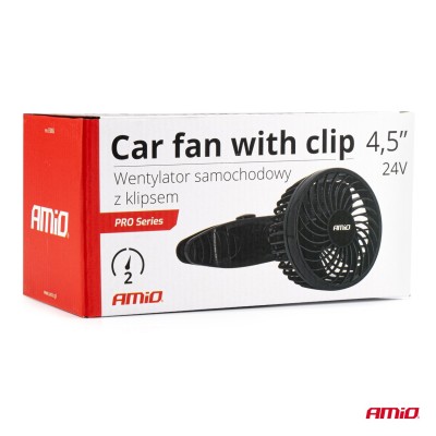 Ventilador de coche con clip 4,5" de 24 voltios