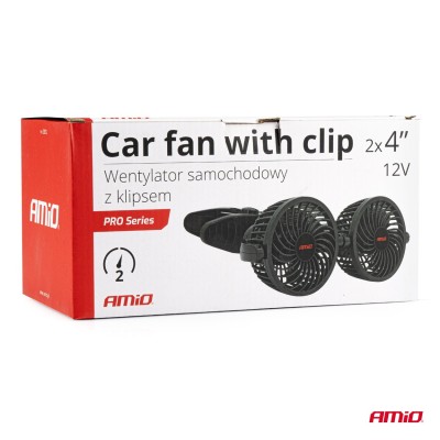 Ventilador de coche con clip 2x4" de 12 voltios