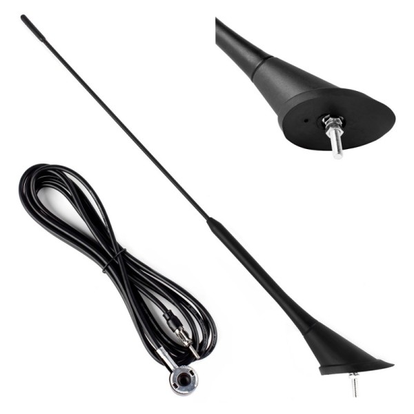 Antena para Coche 40cm 5mm adaptor 3m cord ANT07