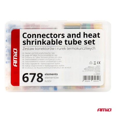 Estuche Tubos Termorretráctiles y terminales variados 678 piezas