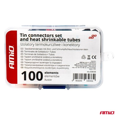 estuche Terminales de Soldadura y tubos termorretractiles variados 100 piezas