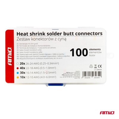 Estuche Terminales de Soldadura Termorretráctiles 100 piezas variadas