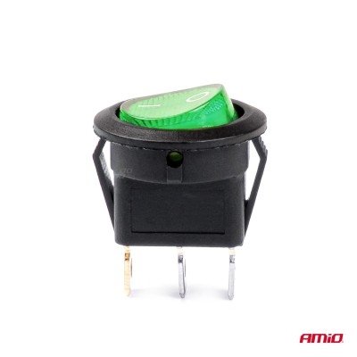 Interruptor Redondo Verde 12/24V 20A ON/OFF