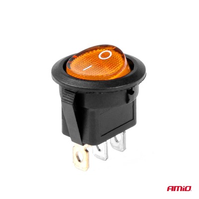 Interruptor Redondo Amarillo 12/24V max 20A ON/OFF