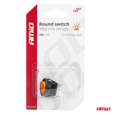 Interruptor Redondo Amarillo 12/24V max 20A ON/OFF