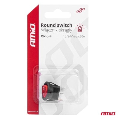 Interruptor Redondo Rojo 12/24V max 20A ON/OFF