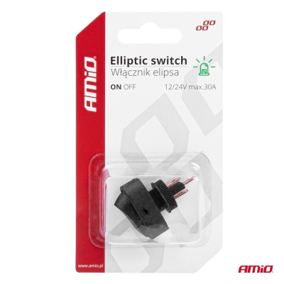 Interruptor ovalado Piloto Verde 12/24V max 30A ON/OFF