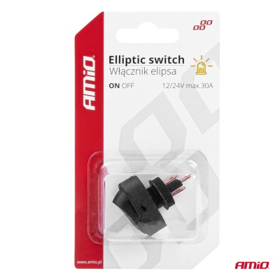 Interruptor ovalado Piloto Amarillo 12/24V max 30A ON/OFF